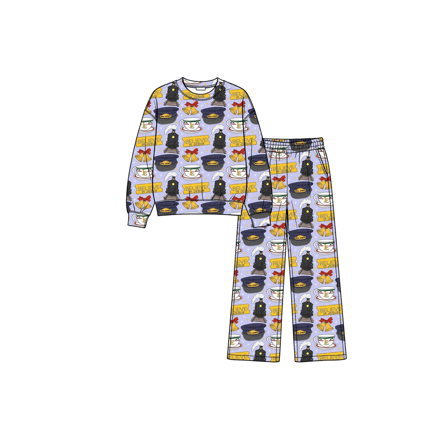 Preorder moq 5 Baby Girls Believe in Jesus Top Pockets Flare Pant Clothes Set