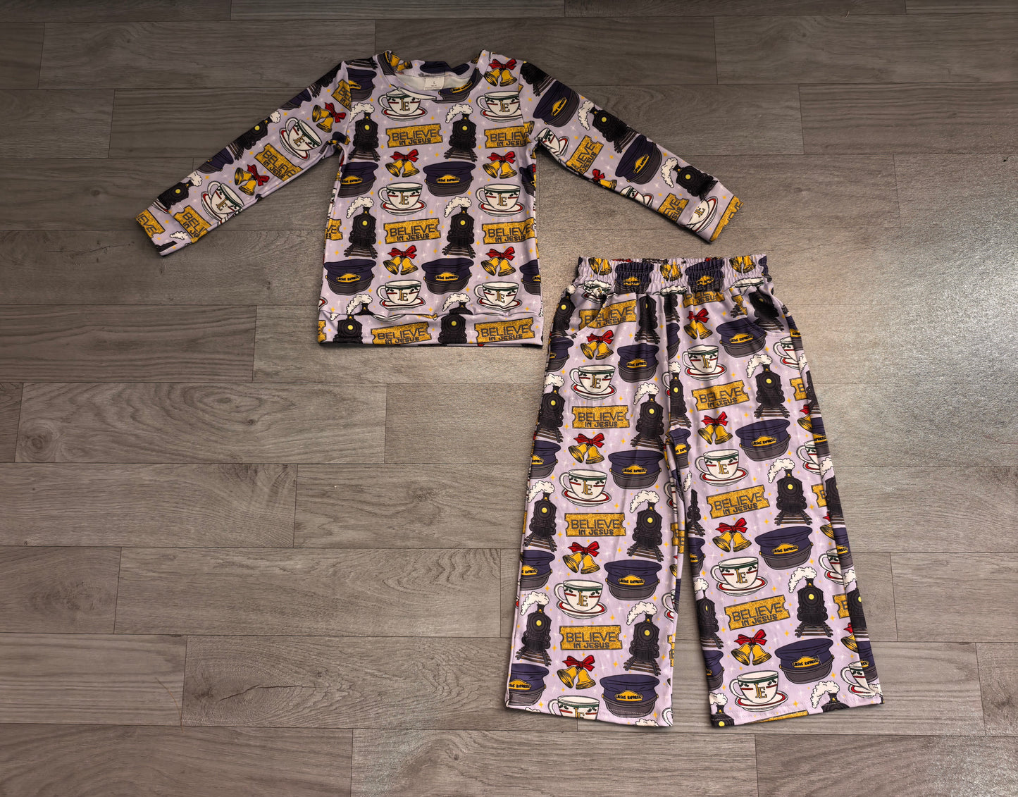 Baby Girls Believe in Jesus Top Pockets Flare Pant Clothes Set Preorder
