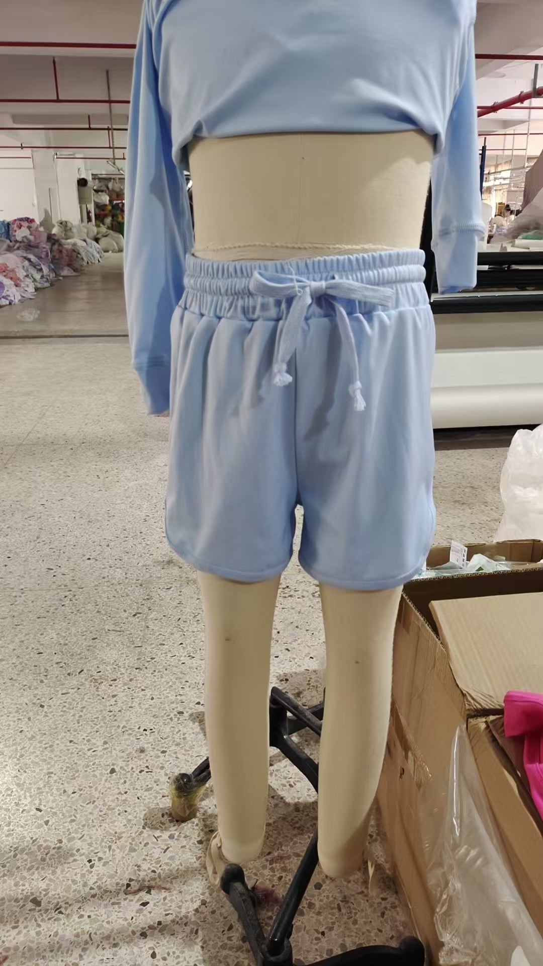 Baby Girls Blue Long Sleeves Top Short Yoga Sets