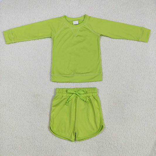 Baby Girls Green Long Sleeves Top Short Yoga Sets