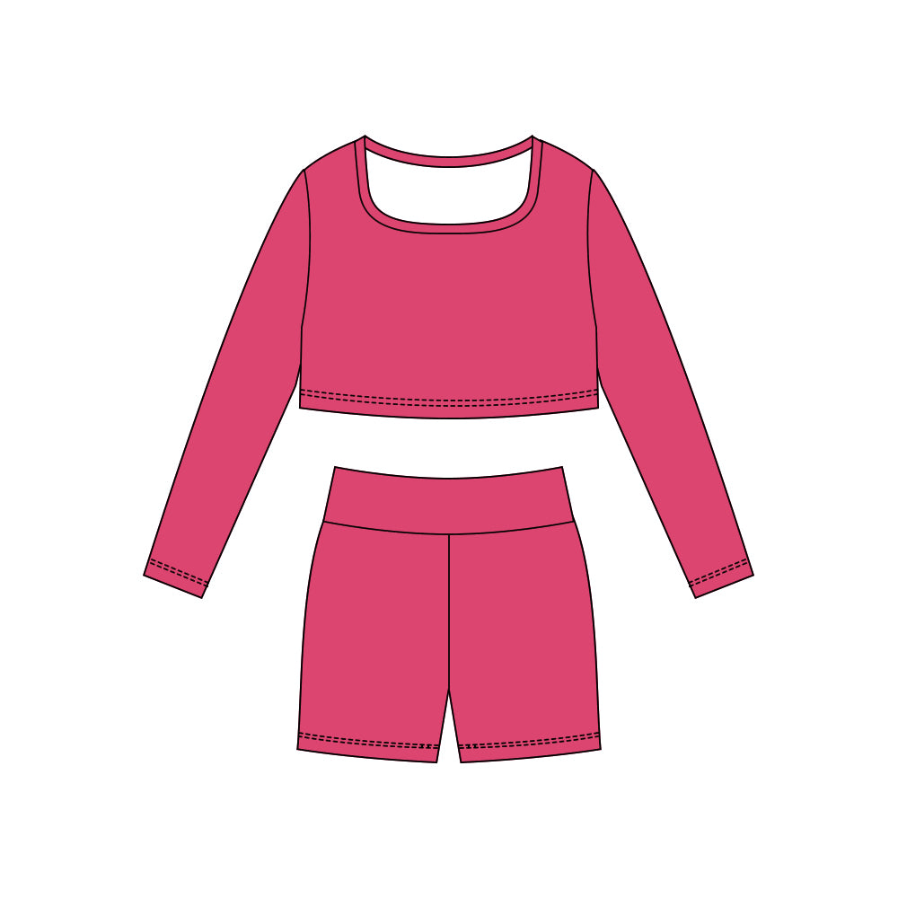 Baby Girls Pink Long Sleeve Shirts Top Shorts Yoga Clothes Sets Preorder