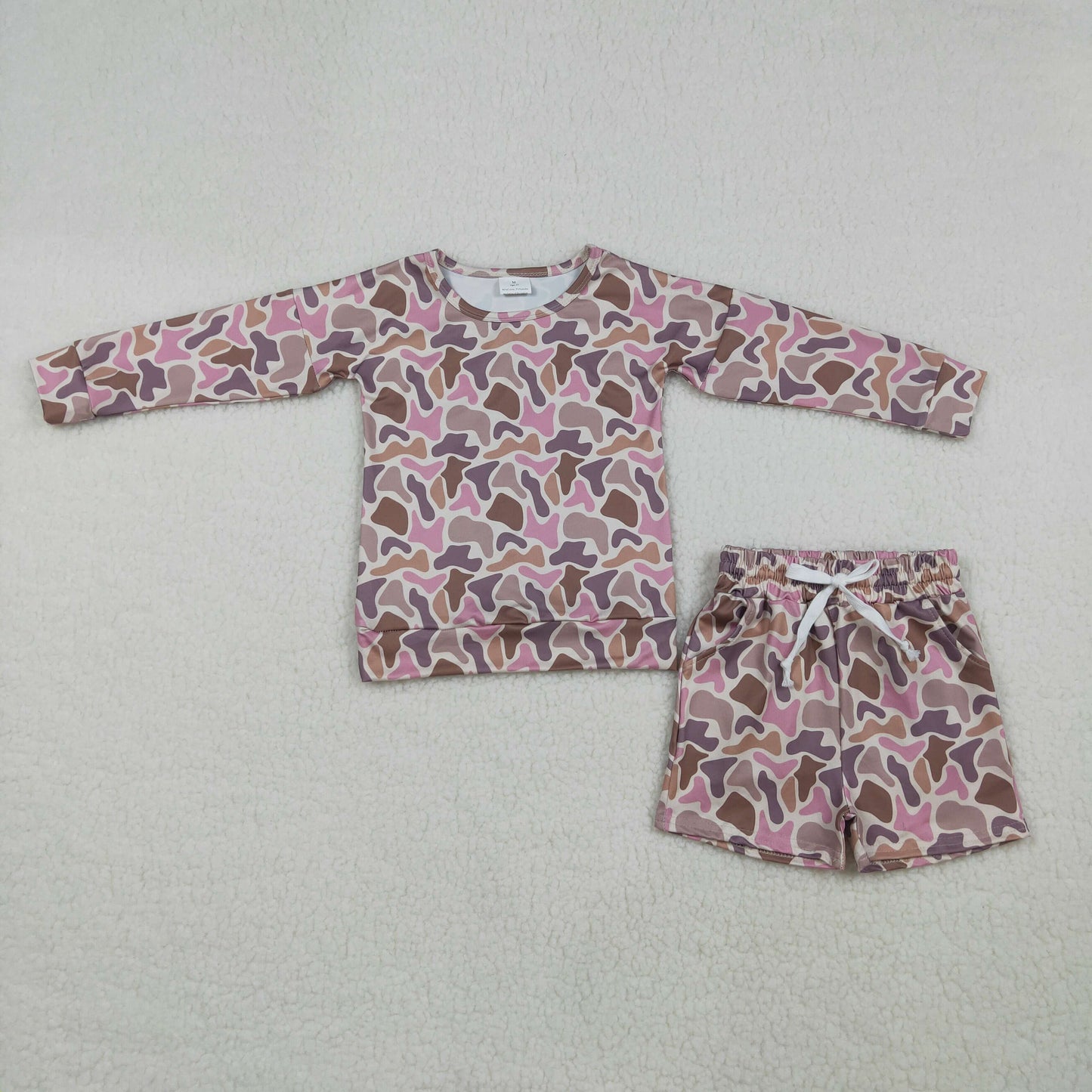 Baby Girls Long Sleeve Southern Camo Top Pockets Shorts Clothes Sets