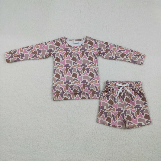 Baby Girls Long Sleeve Southern Camo Top Pockets Shorts Clothes Sets