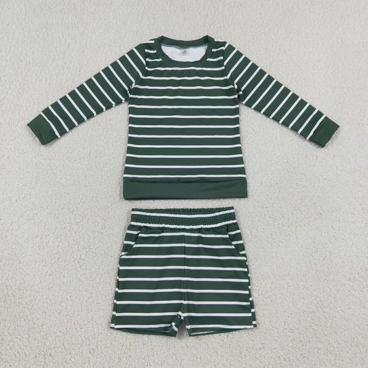 Sibling Baby Girls Long Sleeves Stripe Top Short Yoga Active Clothes Sets