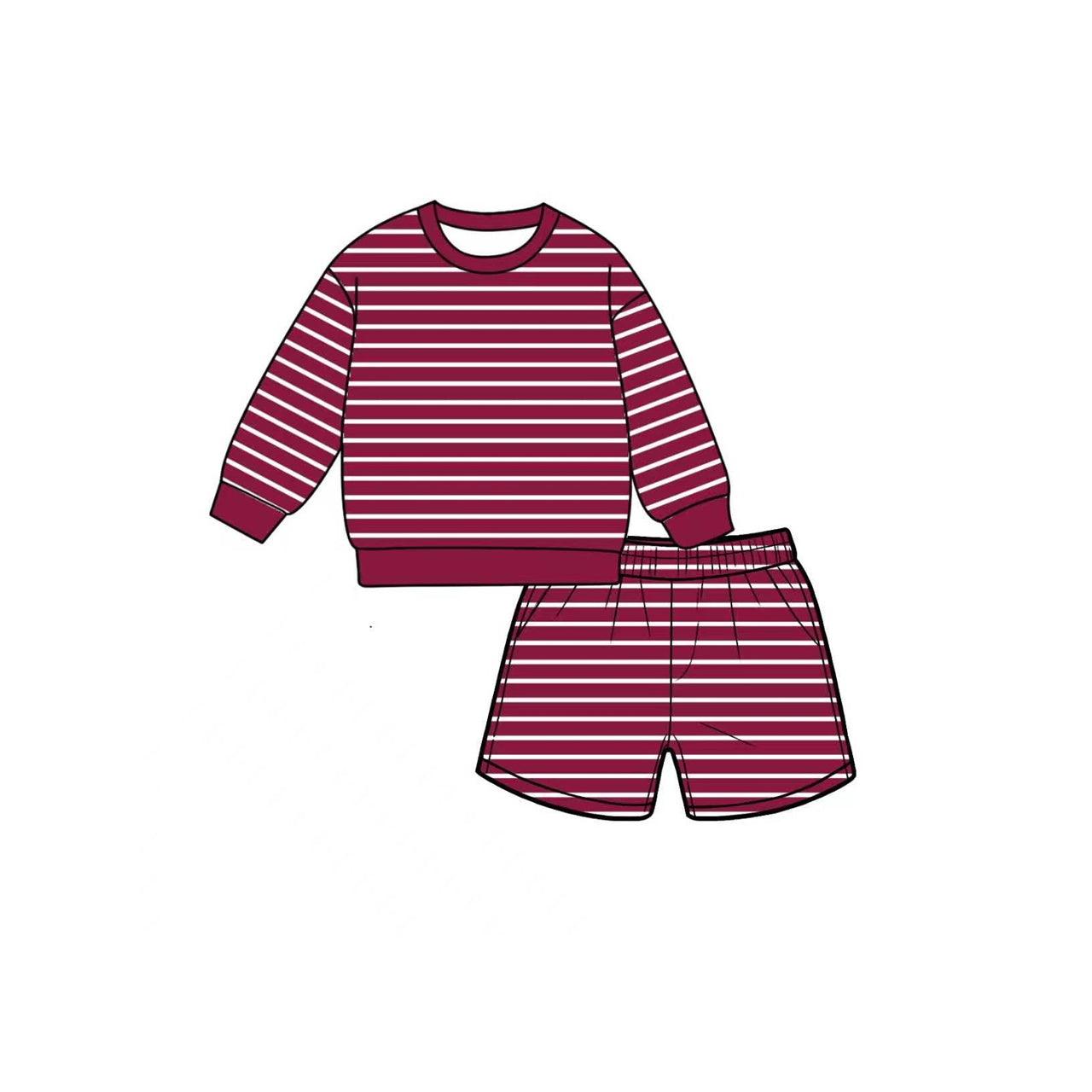 Preorder moq 5 Baby Girls Maroon Shirt Top Short Yoga Active Clothes Set