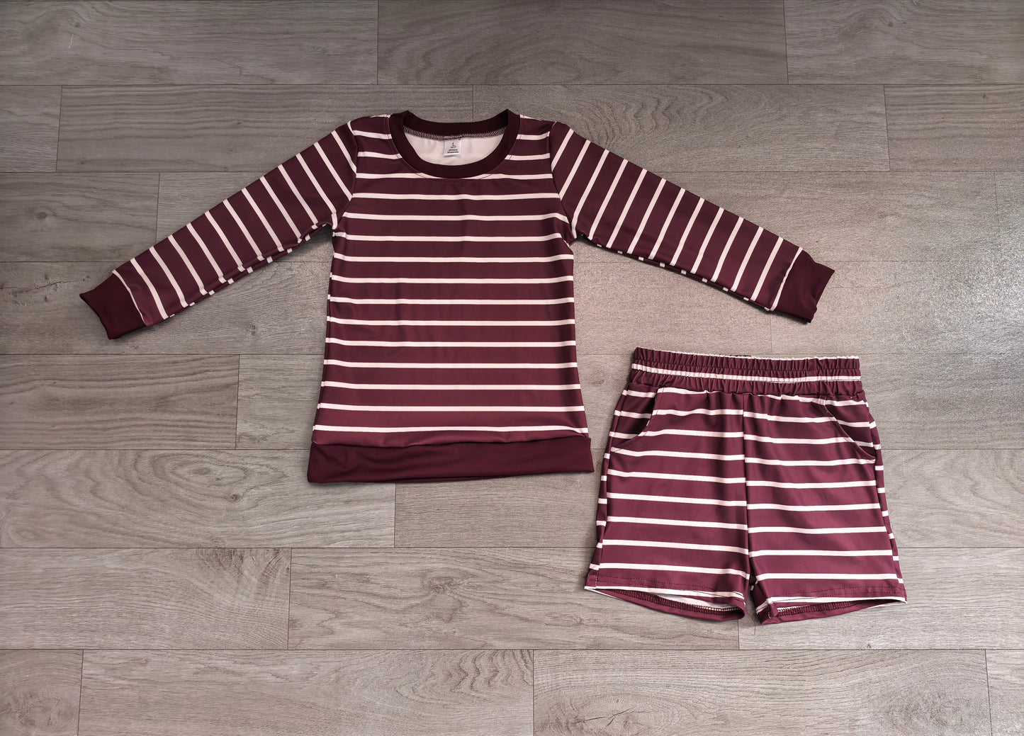 Baby Girls Maroon Shirt Top Short Yoga Active Clothes Set Preorder