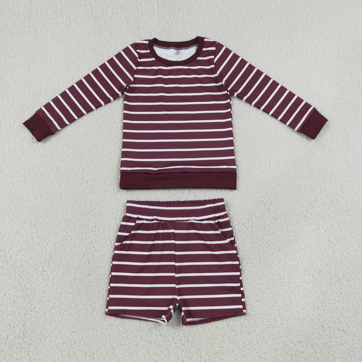 Baby Girls Maroon Long Sleeve Shirt Top Short Yoga Active Clothes Set