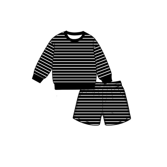 Preorder moq 5 Baby Girls Black Shirt Top Short Yoga Active Clothes Set