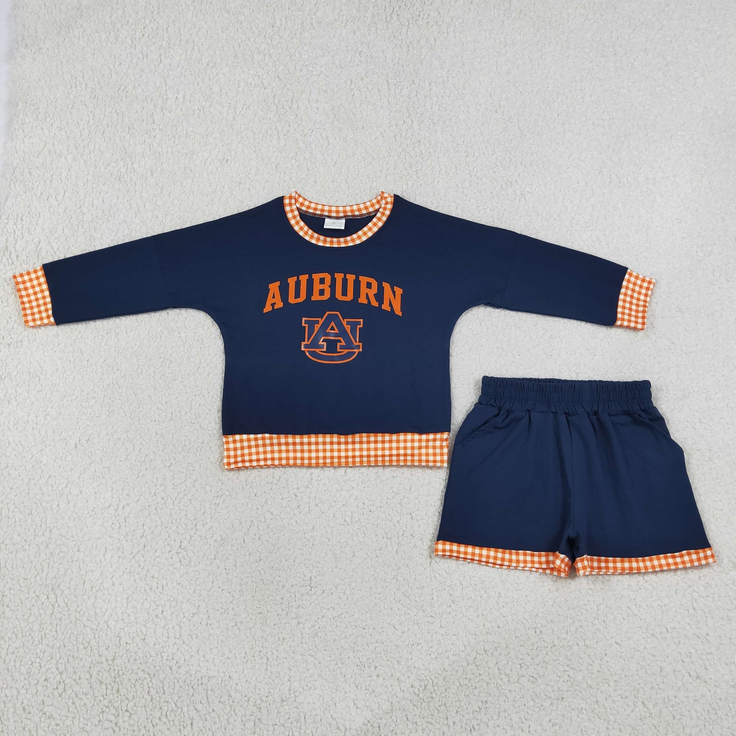 Sibling Baby Girls Vinyl Team Long Sleeves Top Pockets Short Clothes Sets