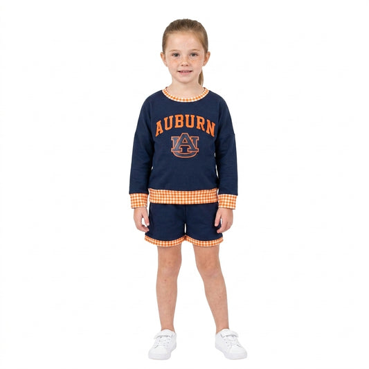 Baby Girls Vinyl AU Long Sleeve Top Pockets Short Team Clothes Set