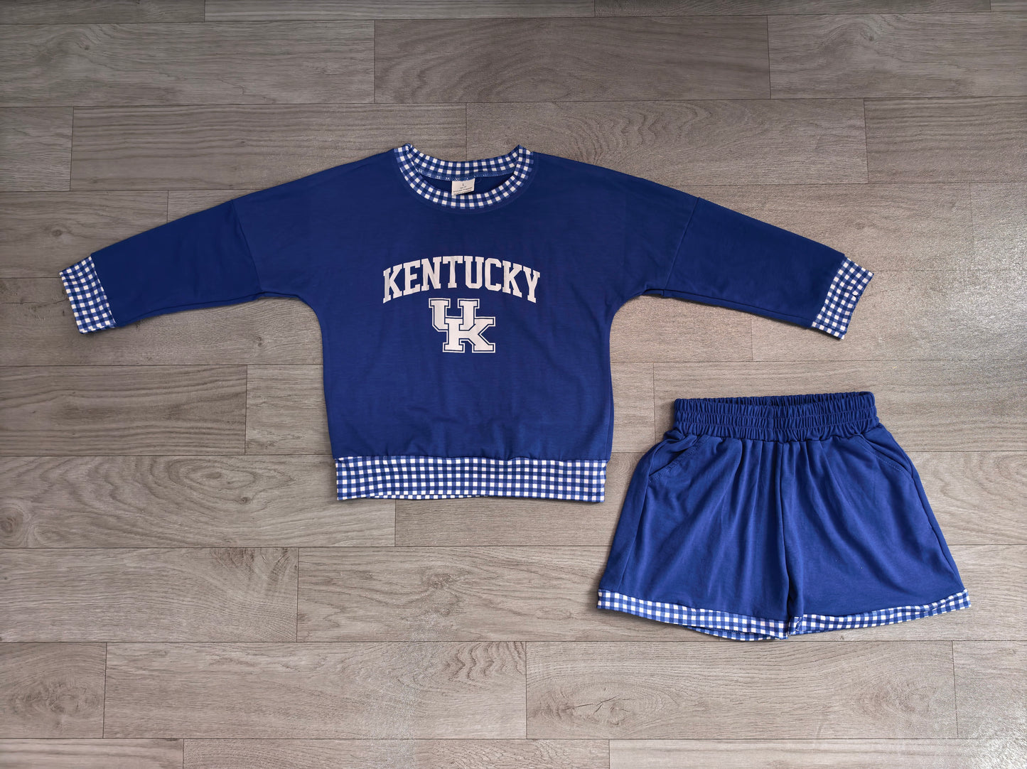 Baby Girls Vinyl Kentucky Long Sleeve Top Short Team Clothes Set Preorder