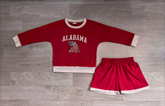 Baby Boys Vinyl Alabama Long Sleeve Top Short Team Clothes Set Preorder