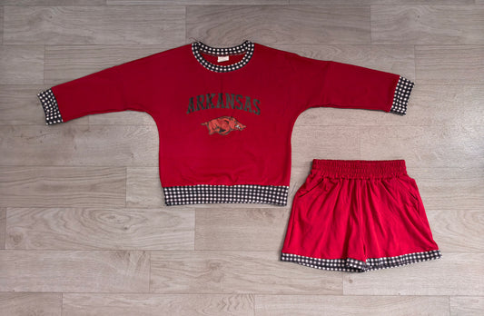 Baby Boys Vinyl Arkansas Long Sleeve Top Short Team Clothes Set Preorder