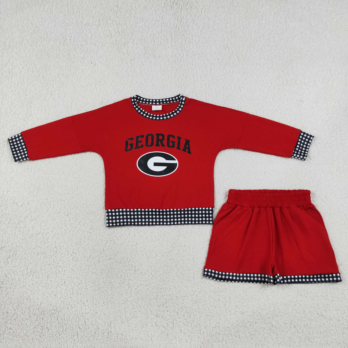 Baby Girls Vinyl Georgia Long Sleeve Top Pockets Short Team Clothes Set