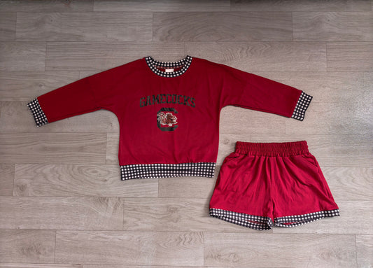 Baby Boys Vinyl Gamecocks Long Sleeve Top Short Team Clothes Set Preorder