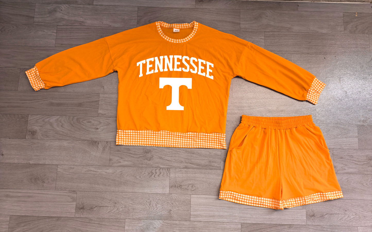 Adult Women Vinyl Tennessee Long Sleeve Top Short Team Clothes Set Preorder