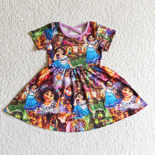 Baby Girls Purple Magic Short Sleeve Knee Length Dresses