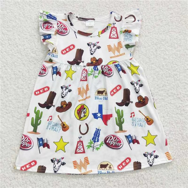 USA Shop Baby Girls Western Pearl White Knee Length Dresses