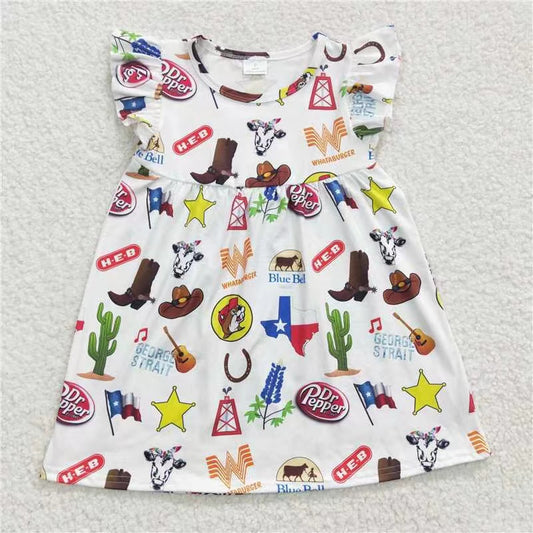 USA Shop Baby Girls Western Pearl White Knee Length Dresses