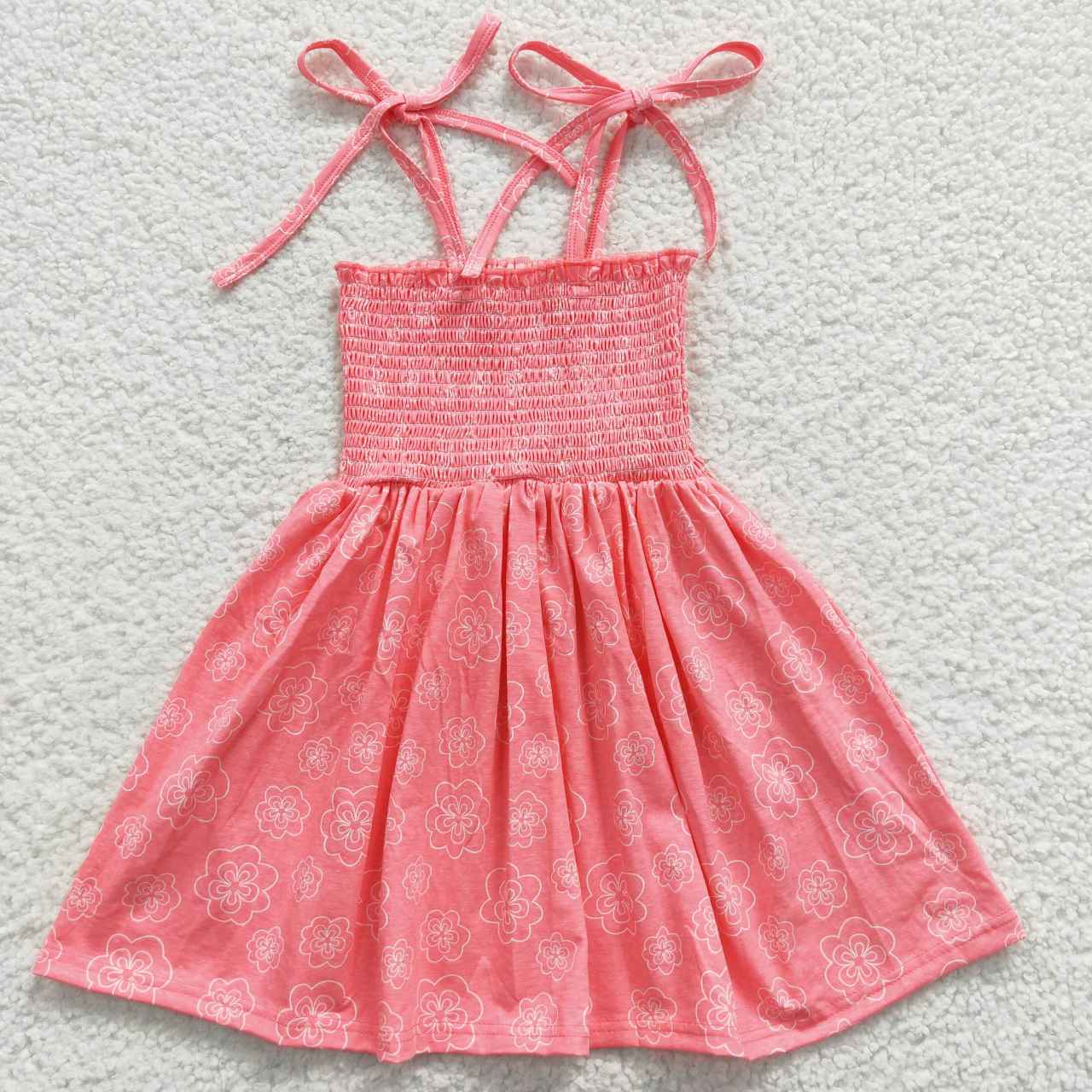 Sibling Baby Girls Strap Colorful Floral Print Knee Length Dresses