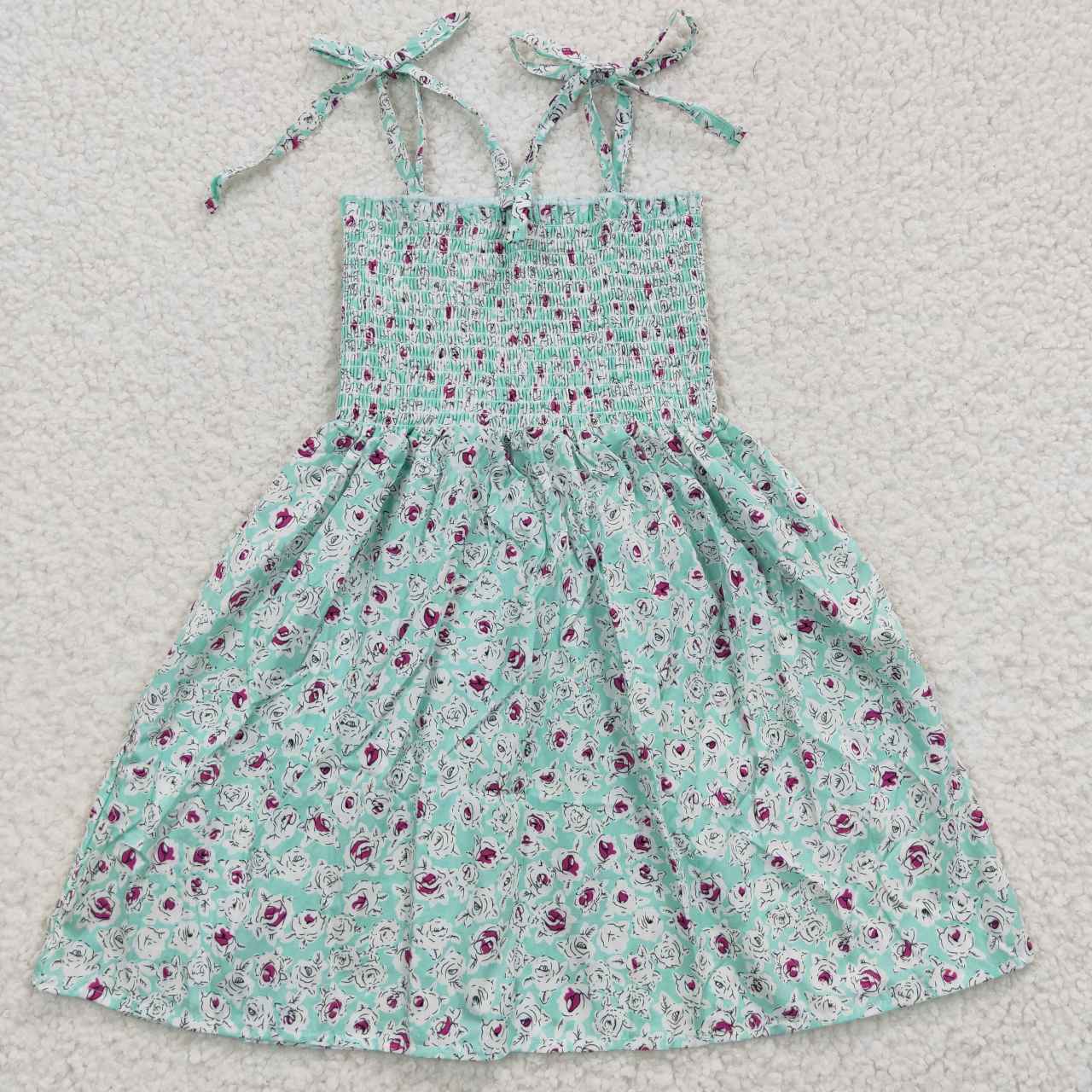 Sibling Baby Girls Strap Colorful Floral Print Knee Length Dresses
