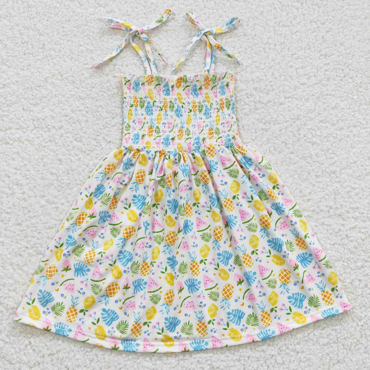 Sibling Baby Girls Strap Colorful Floral Print Knee Length Dresses