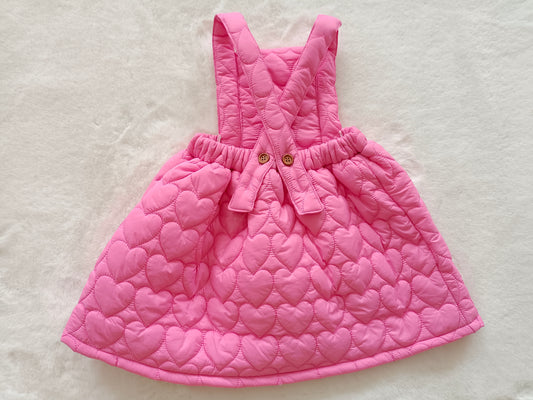 Baby Girls Pink Hearts Winter Suspender Skirts preorder