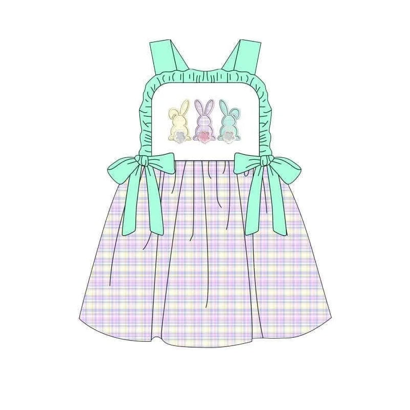 Baby Girls Easter Rabbits Straps Knee Length Dresses preorder