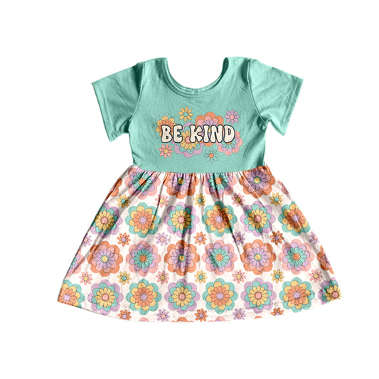 Baby Girls Be Kind Flowers Short Sleeve Knee Length Dresses preorder