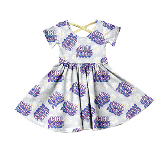 Baby Girls Power Short Sleeve Purple Knee Length Dresses preorder