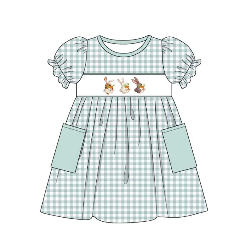 Baby Girls Easter Rabbit Carrot Knee Length Dresses Preorder