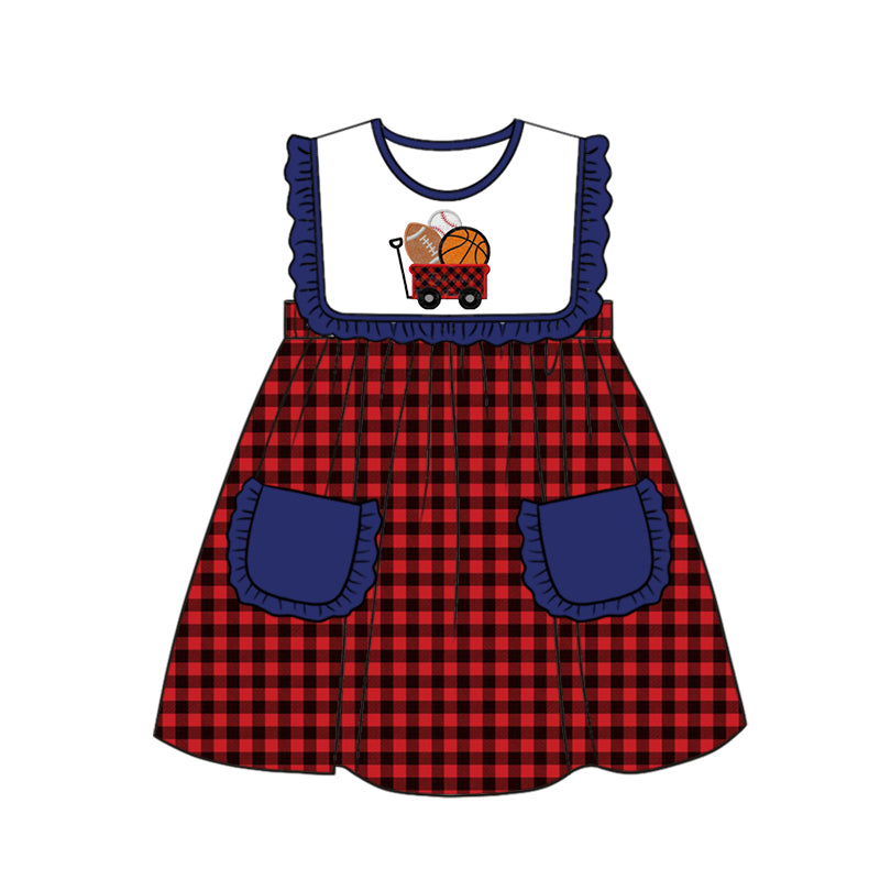 Baby Girls Sleeveless Balls Pockets Knee Length Dresses Preorder