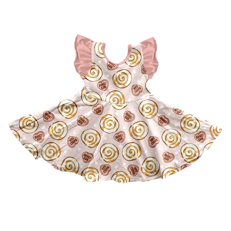 Baby Girls Lollipop Valentines Flutter Sleeve Knee Length Dresses Preorder