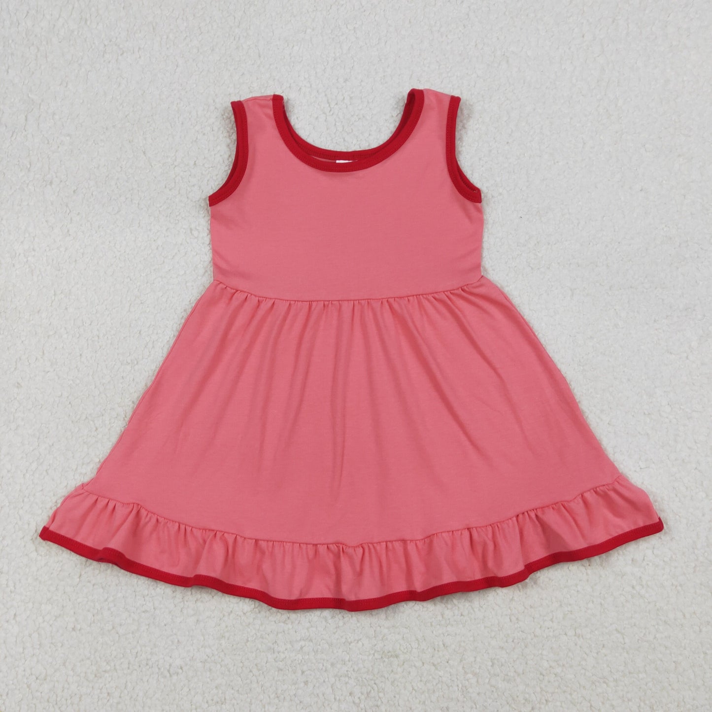 Baby Girls Sleeveless Watermelon Red Ruffle Dresses
