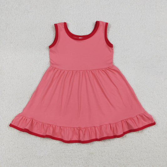 Baby Girls Sleeveless Watermelon Red Ruffle Dresses