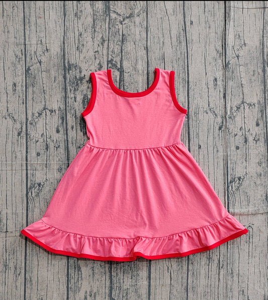Baby Girls Sleeveless Watermelon Red Ruffle Dresses
