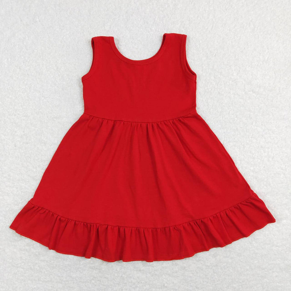Sibling Baby Girls Sleeveless Ruffle Knee Length Summer Dresses