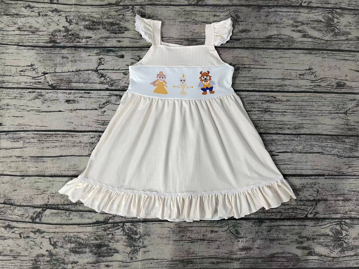 Baby Girls Flutter Sleeve Princess Beauty Knee Length Dresses Preorder