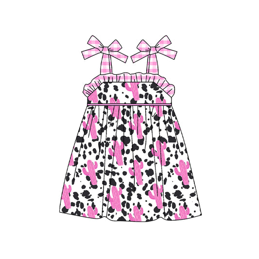 Baby Girls Cactus Cow Straps Knee Length Dresses Preorder