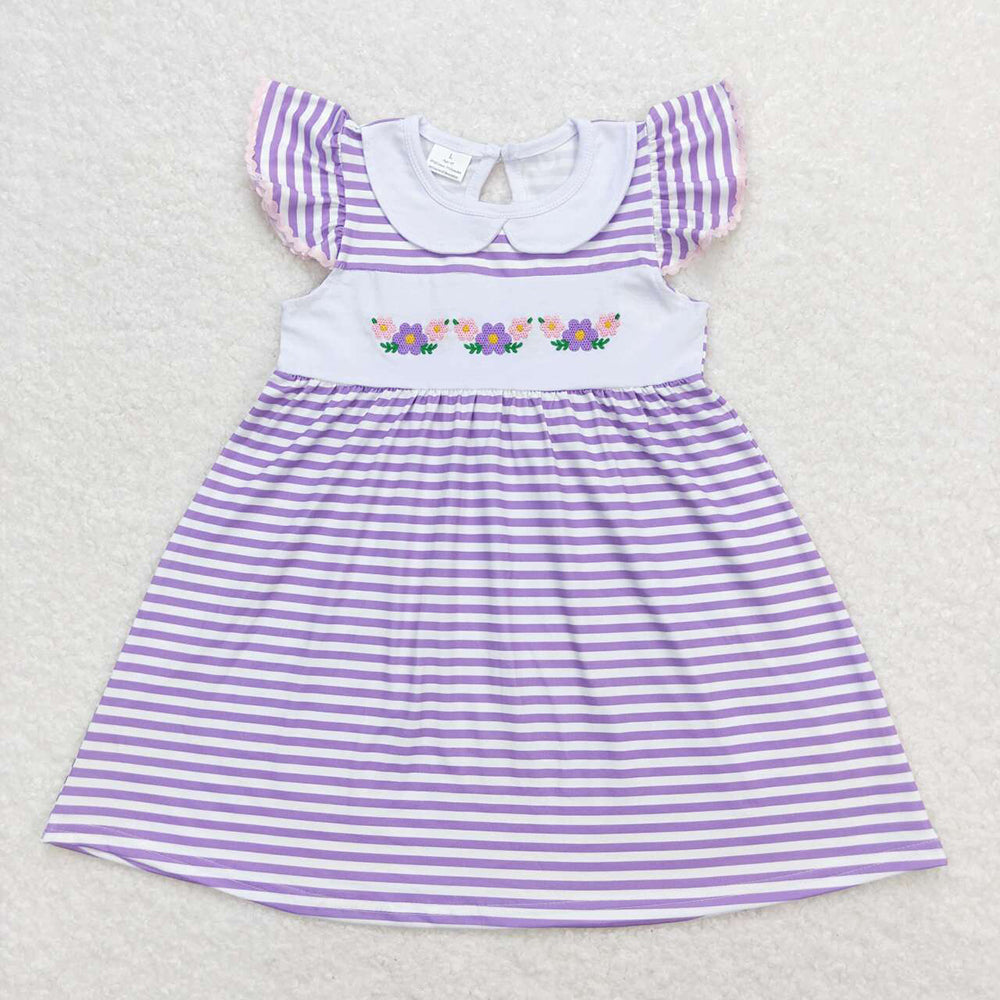 Embroidery Sibling Baby Girls Summer Knee Length Dresses