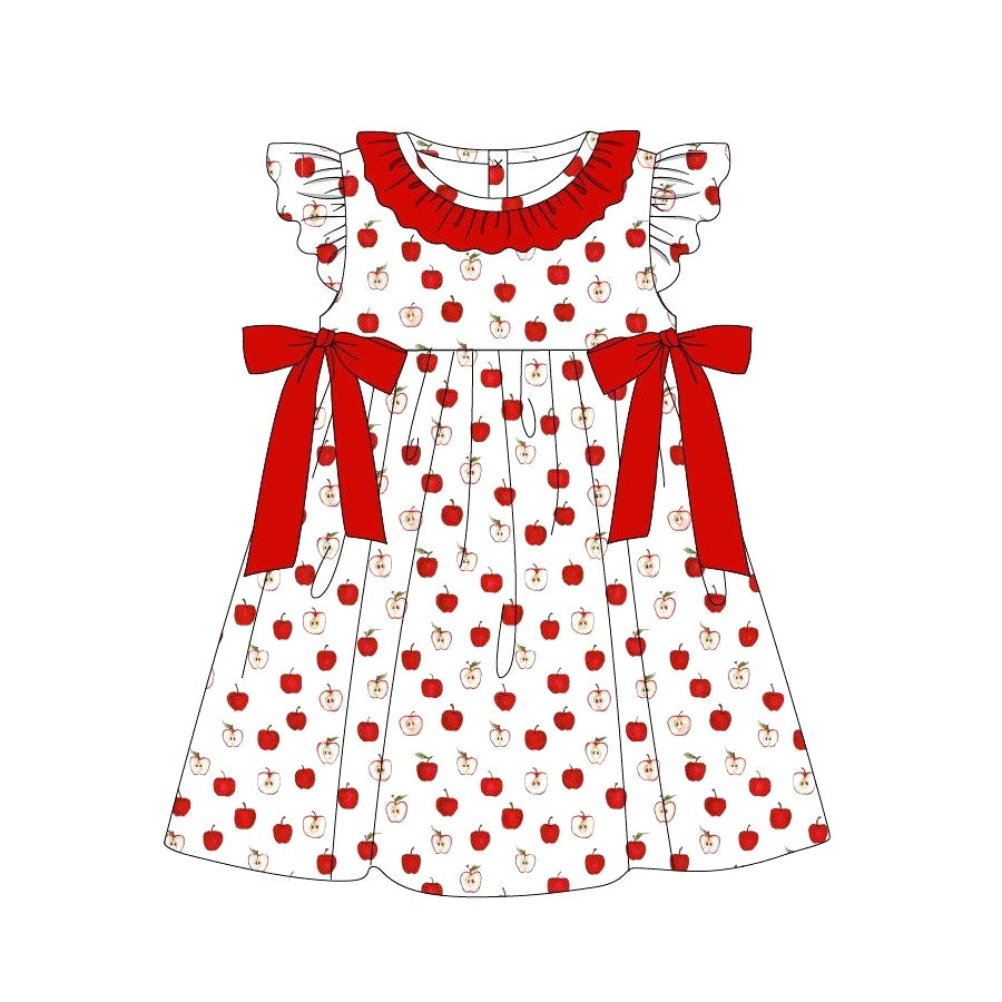 Baby Girls Watermelon Flutter Sleeve Bow Knee Length Dresses Preorder