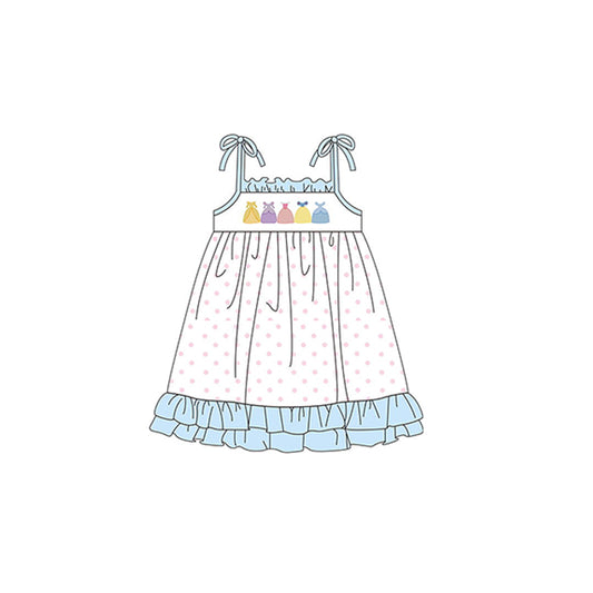 Baby Girls Straps Princess Polka Dots Knee Length Dresses Preorder（moq 5）