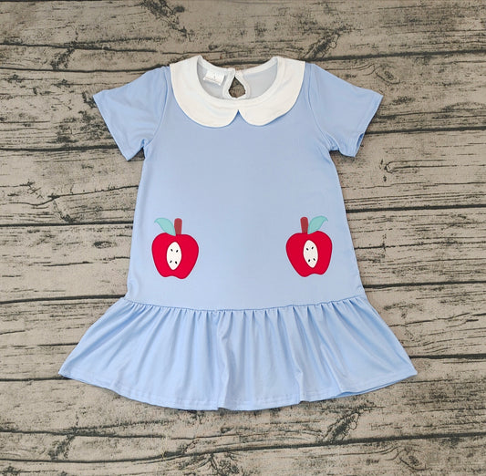 Baby Girls Short Sleeve Apples Knee Length Dresses Preorder