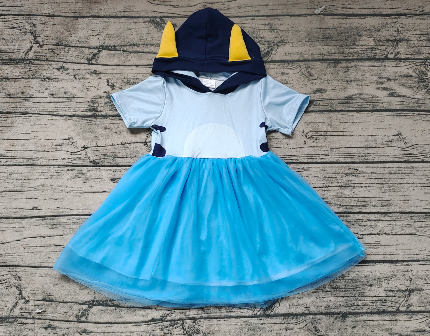 Baby Girls Blue Dogs Ears Tutu Knee Length Dresses