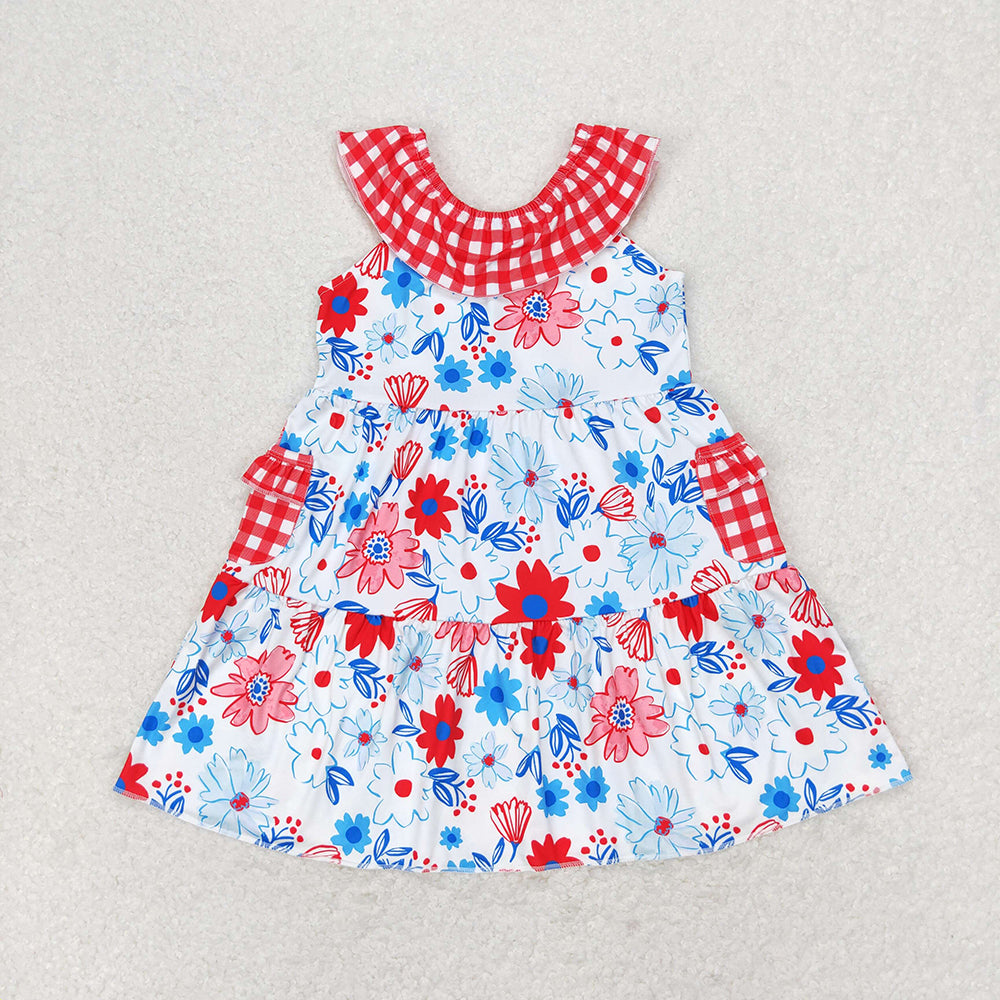 Sibling Baby Girls Stars 4th Of July Knee Length Dresses