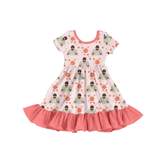 Baby Girls Singer Bunny Hearts Short Sleeve Ruffle Dresses Preorder