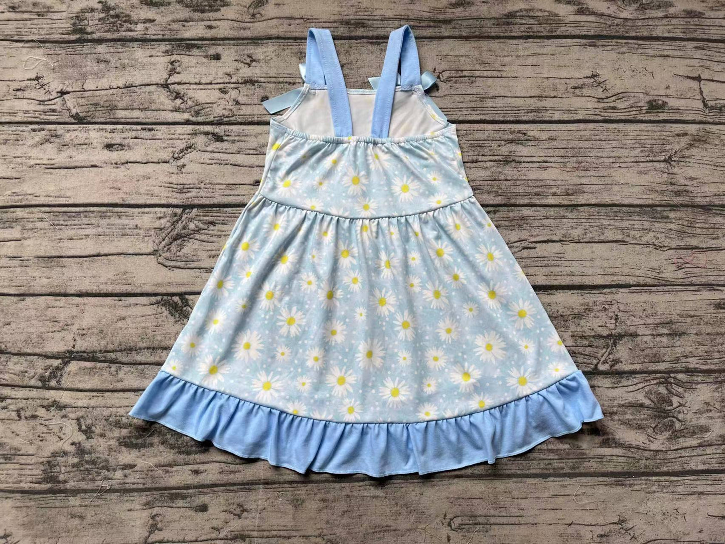 Baby Girls Daisy Flowers Bows Knee Length Dresses