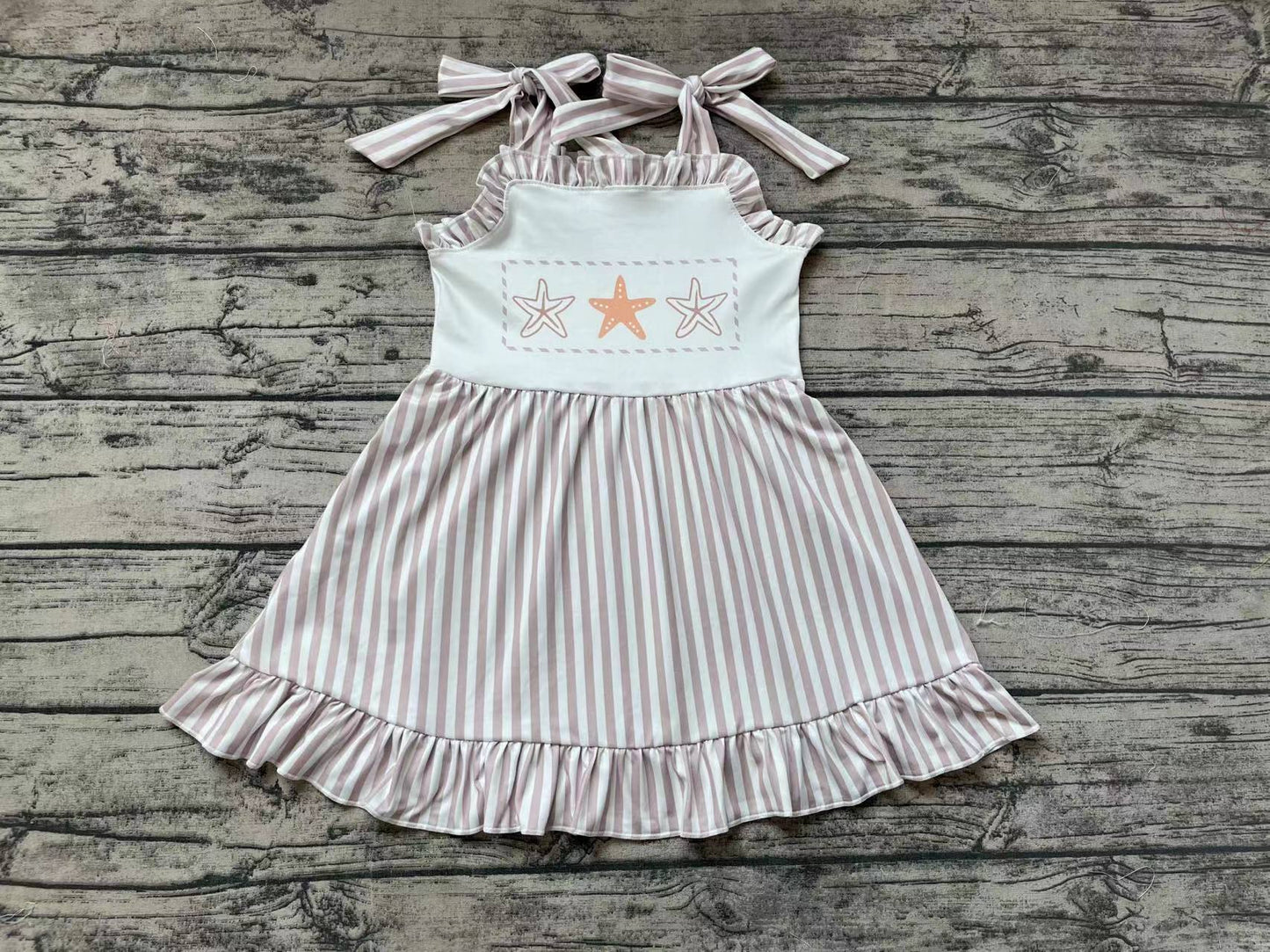 Baby Girls Stars Straps Ruffle Knee Length Dresses