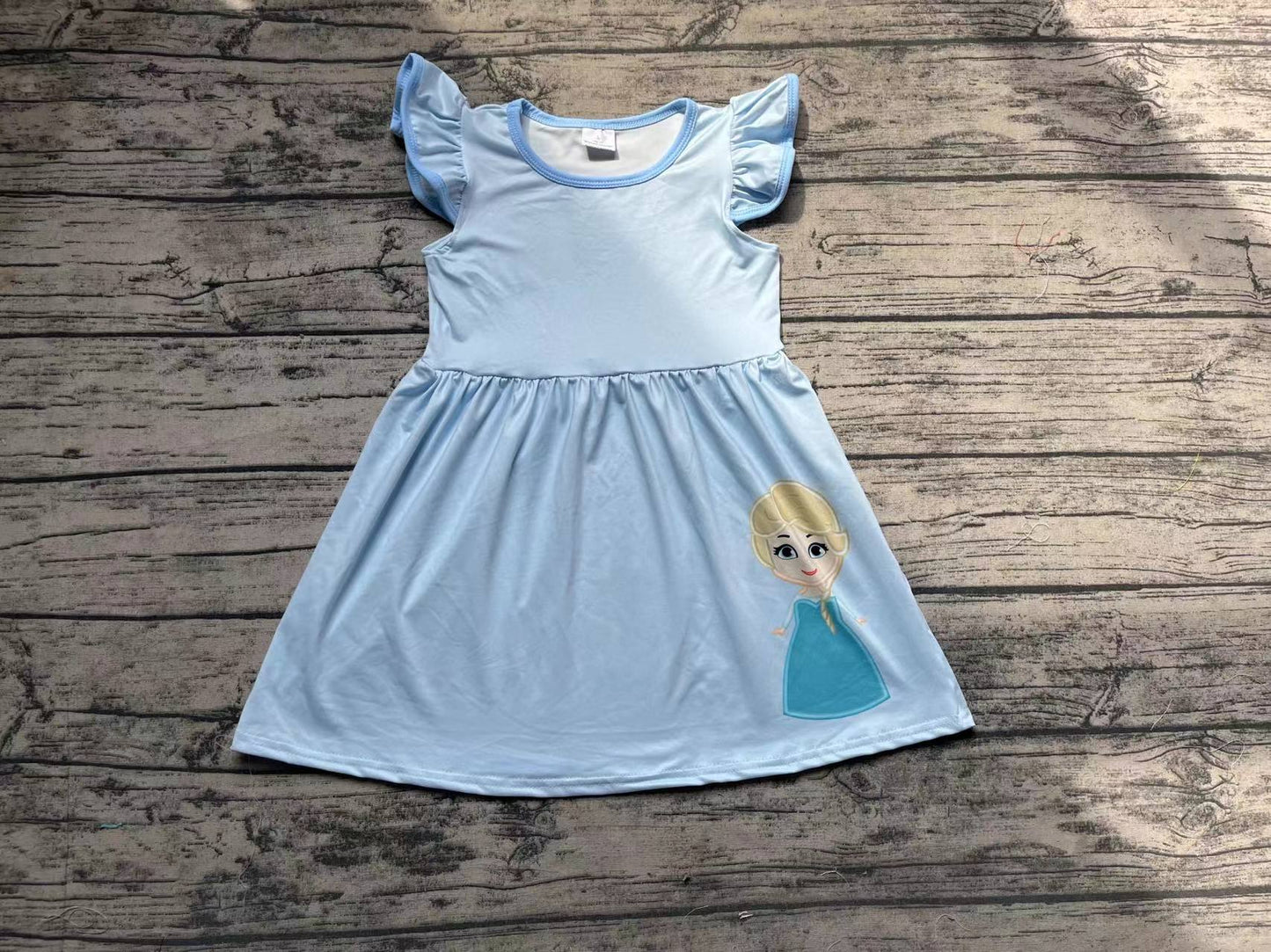 Baby Girls Aqua Princess Flutter Sleeve Knee Length Dresses