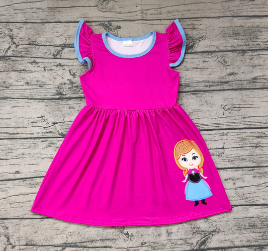 Baby Girls Pink Princess Flutter Sleeve Knee Length Dresses